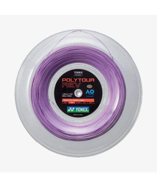 Yonex Polytour Rev 120 / 17 200m Tennis String Reel (Purple) pour bénéficier 