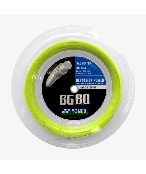 Yonex BG 80 200m Badminton String (Yellow) est présent 