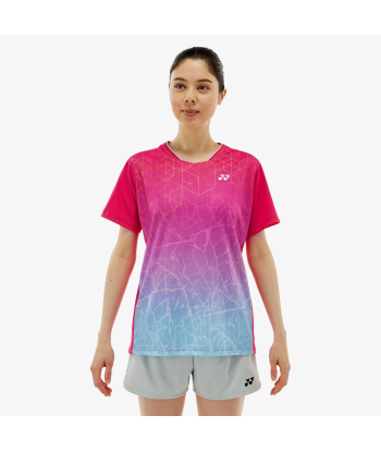 Yonex Women's Crew Neck Tournament Shirts 20814 (Bright Pink) solde