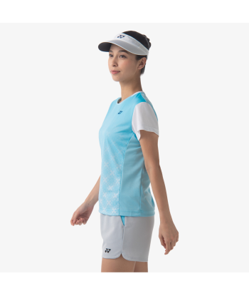 Yonex Women's Crew Neck Tournament Shirts 20738 (Aqua Blue) paiement sécurisé