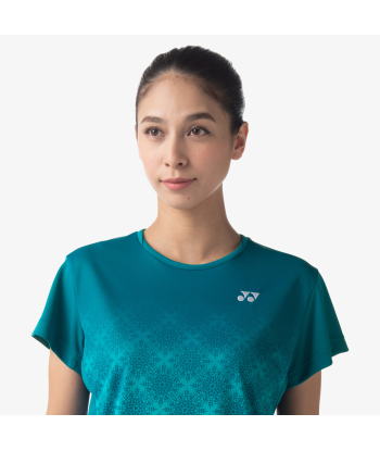 Yonex Women's Crew Neck Tournament Shirts 20738 (Teal Blue) solde