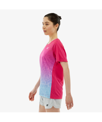 Yonex Women's Crew Neck Tournament Shirts 20814 (Bright Pink) solde