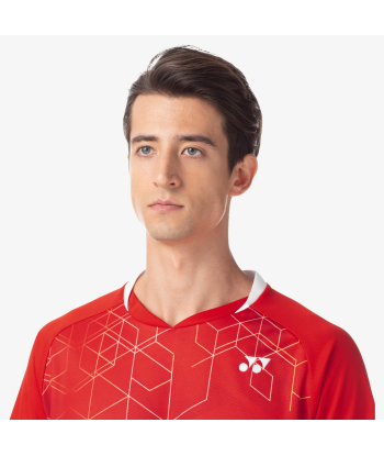 Yonex Men's Crew Neck Shirt 10602 (Sunset Red) pas cher chine