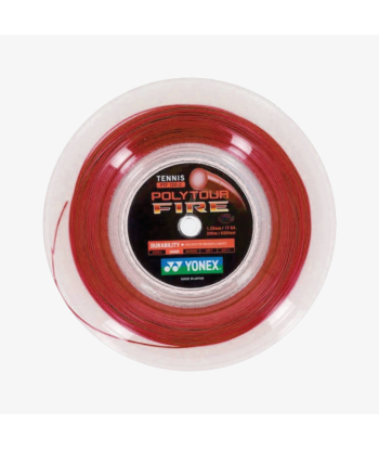 Yonex Polytour Fire 120 / 17 200m Tennis String Reel (Red) livraison gratuite