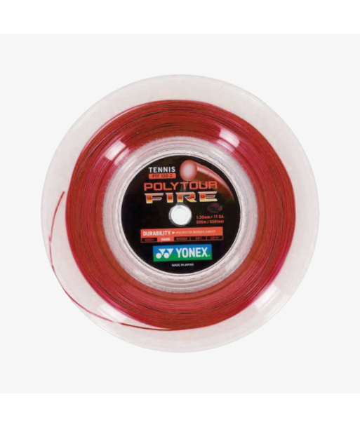 Yonex Polytour Fire 120 / 17 200m Tennis String Reel (Red) livraison gratuite