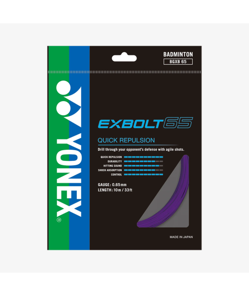 Yonex Exbolt 65 200m Badminton String (Purple) JUSQU'A -70%! 