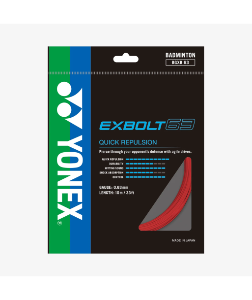 Yonex Exbolt 63 200m Badminton String (Ruby Red) pas cheres