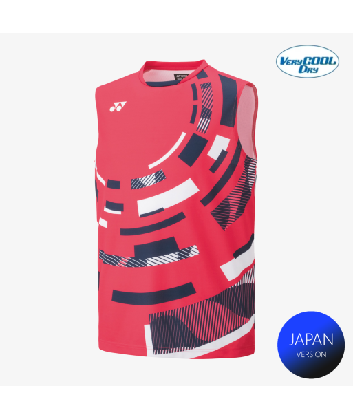 Yonex Men's Sleeveless Game Shirts 10579 (Geranium Pink) offre 