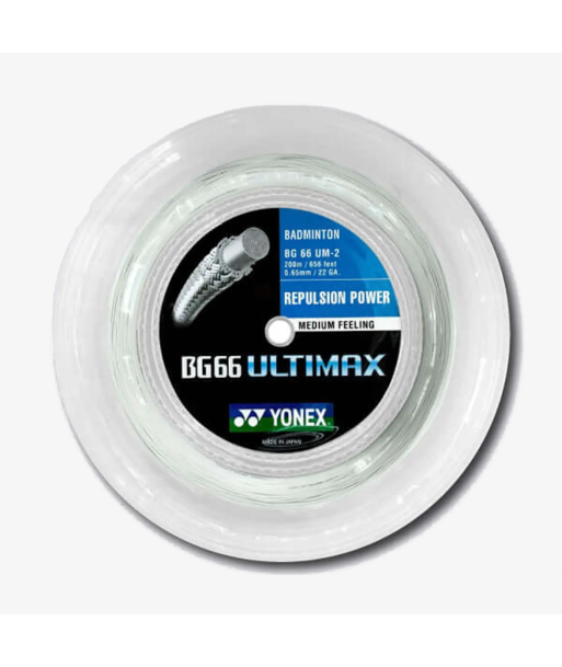 Yonex BG 66 Ultimax 200m Badminton String (Metallic White) à prix réduit toute l'année