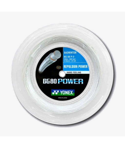 Yonex BG 80 Power 200m Badminton String (White) hantent personnes