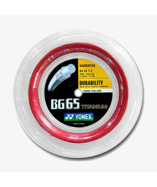 Yonex BG 65 Ti 200m Badminton String (Red) Le MVP de beaucoup