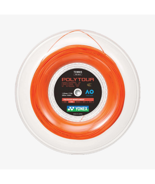 Yonex Polytour Rev 120 / 17 200m Tennis String Reel (Bright Orange) en stock