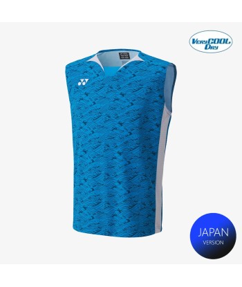 Yonex Men's Very Cool Dry Sleeveless Tournament Shirts 10614 (Blue) soldes