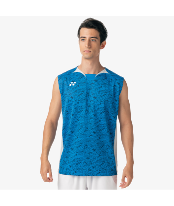 Yonex Men's Very Cool Dry Sleeveless Tournament Shirts 10614 (Blue) soldes