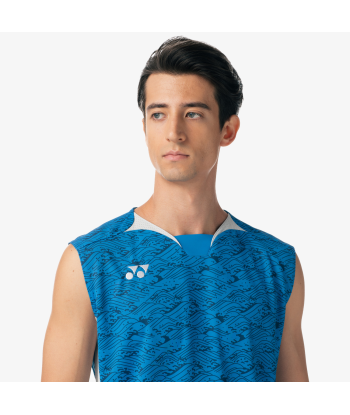 Yonex Men's Very Cool Dry Sleeveless Tournament Shirts 10614 (Blue) soldes