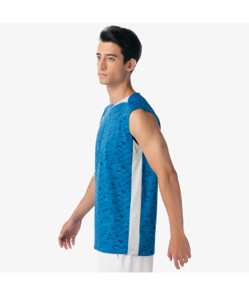 Yonex Men's Very Cool Dry Sleeveless Tournament Shirts 10614 (Blue) soldes