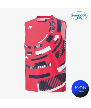 Yonex Men's Sleeveless Game Shirts 10579 (Geranium Pink) brillant des détails fins