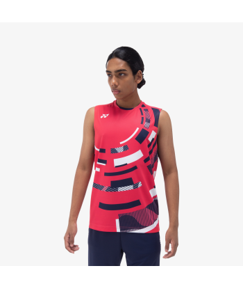 Yonex Men's Sleeveless Game Shirts 10579 (Geranium Pink) brillant des détails fins