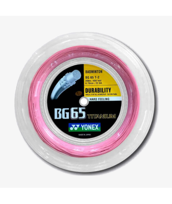 Yonex BG 65 Ti 200m Badminton String (Pink) outlet