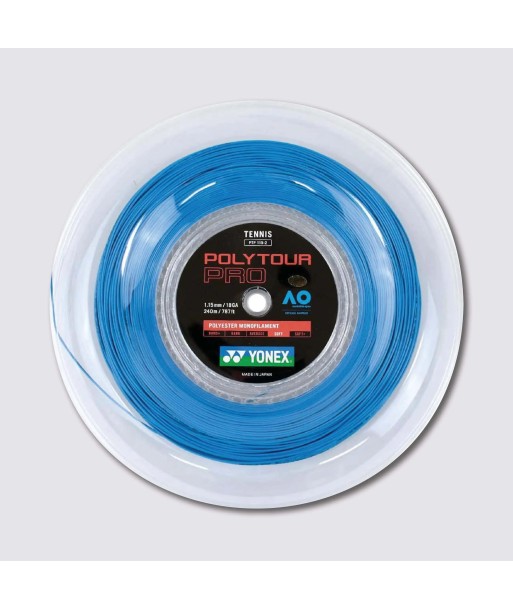 Yonex Polytour Pro 115 / 18 200m Tennis String Reel (Blue) Faites des économies