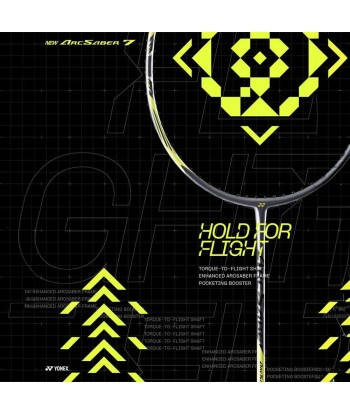 Yonex ArcSaber 7 Play (Gray/Yellow) - PreStrung JUSQU'A -70%! 