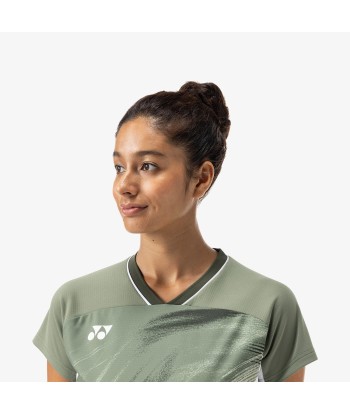 Yonex Women's Crew Neck Tournament Shirt 20769LOL (Light Olive) destockage